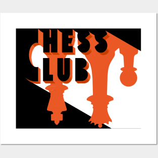 Chess Club Logo Orange and Black Posters and Art